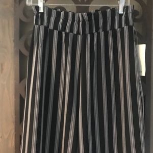 NWT $45 Zara Basic Striped Wide Leg Cropped Pants
